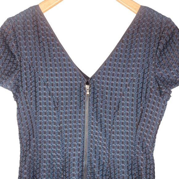 MAEVE x Antropologie | Textured Cap-Sleeve Fit-&-Flare Midi Dress Size 10 | EUC - Picture 10 of 13